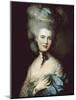 A Woman in Blue (Portrait of the Duchess of Beaufort)-Thomas Gainsborough-Mounted Art Print