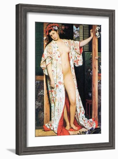 A Woman in Japan Bath-James Tissot-Framed Art Print