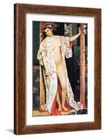 A Woman in Japan Bath-James Tissot-Framed Art Print