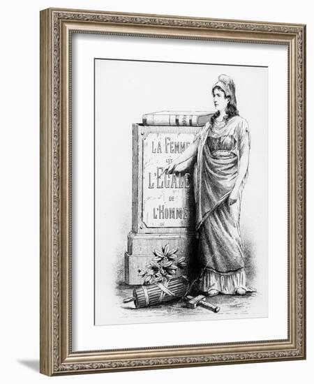 A Woman Is Equal to a Man, Printed by Lemercier and Co., Paris, 1881 (Litho)-French-Framed Giclee Print