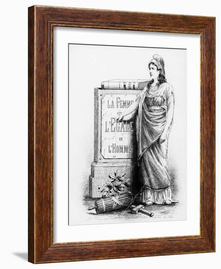 A Woman Is Equal to a Man, Printed by Lemercier and Co., Paris, 1881 (Litho)-French-Framed Giclee Print