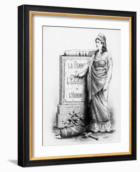 A Woman Is Equal to a Man, Printed by Lemercier and Co., Paris, 1881 (Litho)-French-Framed Giclee Print