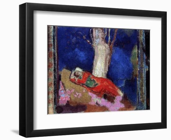 A Woman Lying under the Tree, 19th or Early 20th Century-Odilon Redon-Framed Giclee Print