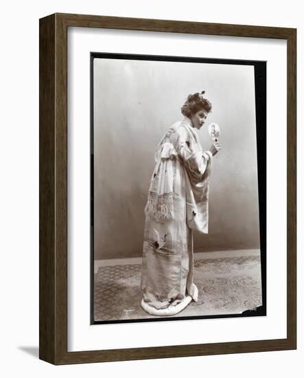 A Woman Modeling a Japanese Kimono, New York, 1904-Byron Company-Framed Giclee Print