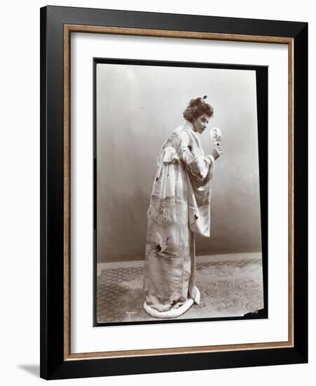 A Woman Modeling a Japanese Kimono, New York, 1904-Byron Company-Framed Giclee Print