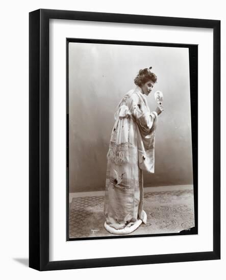 A Woman Modeling a Japanese Kimono, New York, 1904-Byron Company-Framed Giclee Print