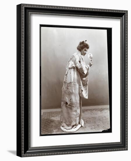 A Woman Modeling a Japanese Kimono, New York, 1904-Byron Company-Framed Giclee Print