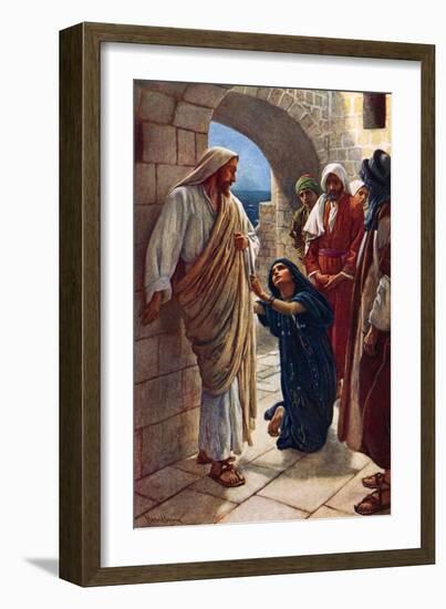 A Woman of Canaan (Colour Litho)-Harold Copping-Framed Giclee Print