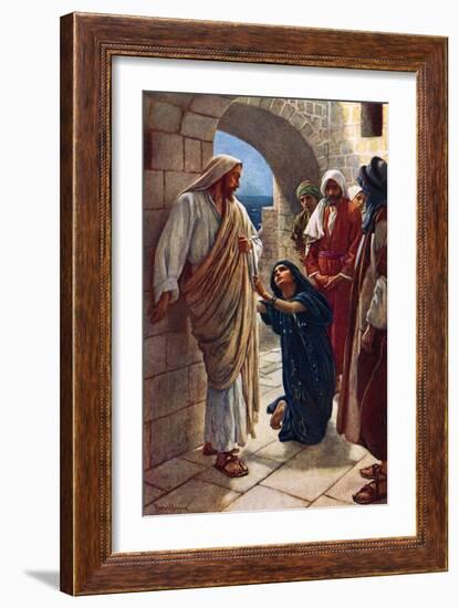 A Woman of Canaan (Colour Litho)-Harold Copping-Framed Giclee Print