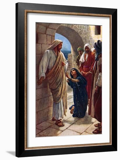 A Woman of Canaan (Colour Litho)-Harold Copping-Framed Giclee Print