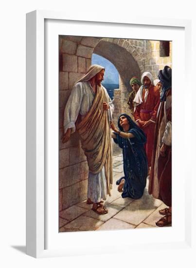 A Woman of Canaan (Colour Litho)-Harold Copping-Framed Giclee Print