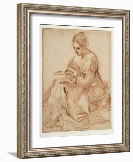 A Woman Painting (An Allegory of Painting)-Guercino-Framed Giclee Print