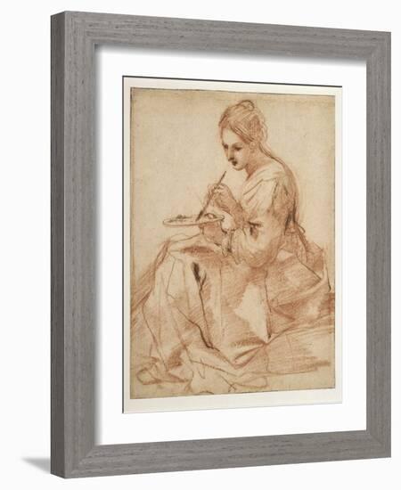 A Woman Painting (An Allegory of Painting)-Guercino-Framed Giclee Print