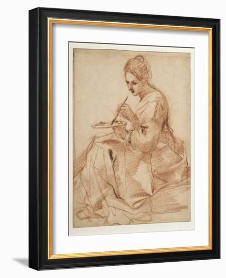 A Woman Painting (An Allegory of Painting)-Guercino-Framed Giclee Print