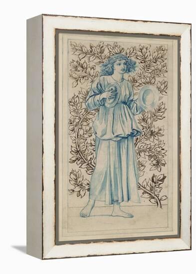 A Woman Playing Cymbals (Pen with Blue and Brown Ink and Watercolour on Discoloured Pale Buff Paper-William Morris-Framed Premier Image Canvas