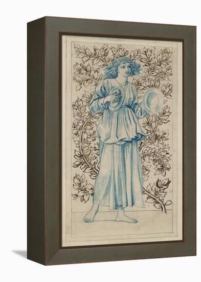 A Woman Playing Cymbals (Pen with Blue and Brown Ink and Watercolour on Discoloured Pale Buff Paper-William Morris-Framed Premier Image Canvas