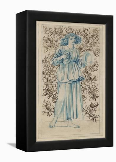 A Woman Playing Cymbals (Pen with Blue and Brown Ink and Watercolour on Discoloured Pale Buff Paper-William Morris-Framed Premier Image Canvas