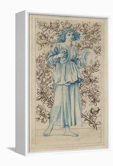 A Woman Playing Cymbals (Pen with Blue and Brown Ink and Watercolour on Discoloured Pale Buff Paper-William Morris-Framed Premier Image Canvas