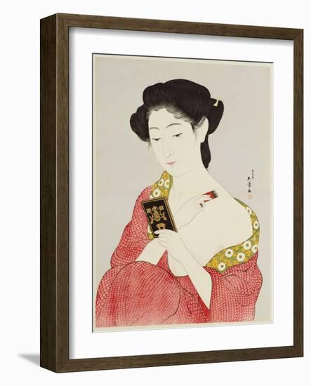 A Woman Powdering Her Neck-Ioki Bunsai-Framed Giclee Print