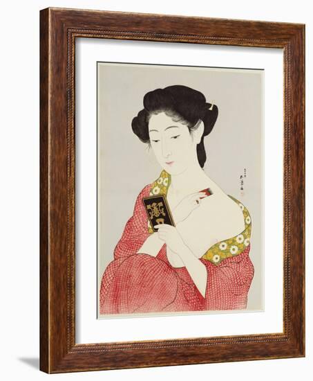 A Woman Powdering Her Neck-Ioki Bunsai-Framed Giclee Print