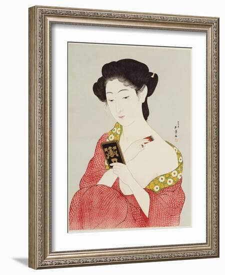 A Woman Powdering Her Neck-Ioki Bunsai-Framed Giclee Print