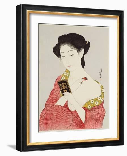 A Woman Powdering Her Neck-Ioki Bunsai-Framed Giclee Print