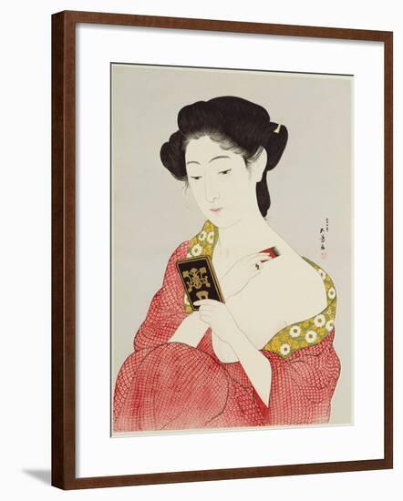 A Woman Powdering Her Neck-Ioki Bunsai-Framed Giclee Print