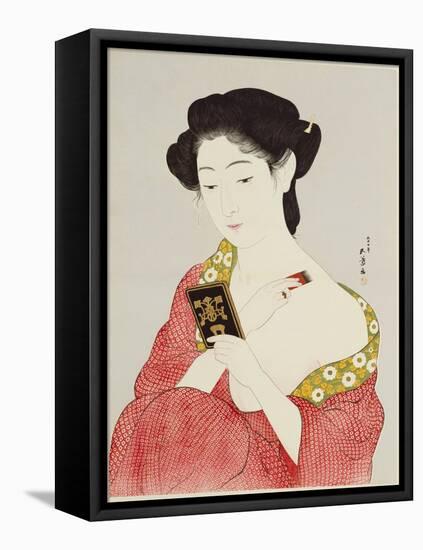 A Woman Powdering Her Neck-Ioki Bunsai-Framed Premier Image Canvas