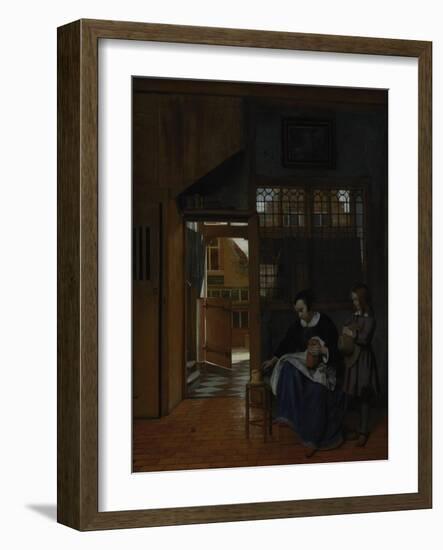 A Woman Preparing Bread and Butter for a Boy, c.1660-3-Pieter de Hooch-Framed Giclee Print