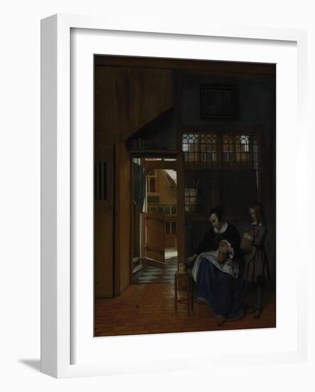 A Woman Preparing Bread and Butter for a Boy, c.1660-3-Pieter de Hooch-Framed Giclee Print