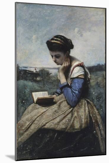 A Woman Reading, 1869-70-Jean-Baptiste-Camille Corot-Mounted Giclee Print