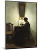 A Woman Reading by Candlelight in an Interior-Peter Ilsted-Mounted Premium Giclee Print