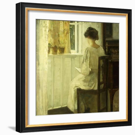 A Woman Reading in a Sunlit Interior-Carl Holsoe-Framed Giclee Print