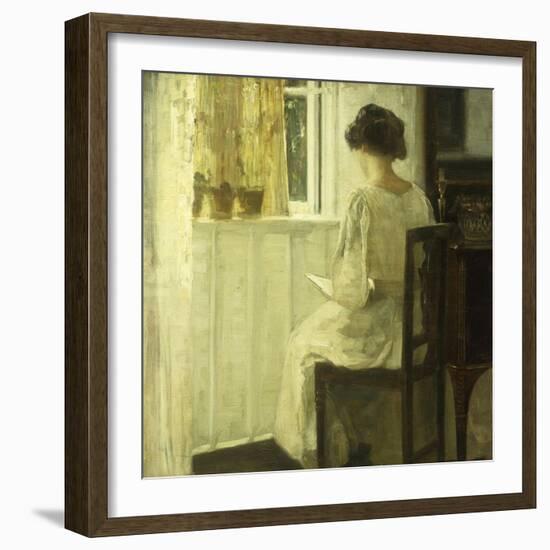 A Woman Reading in a Sunlit Interior-Carl Holsoe-Framed Giclee Print