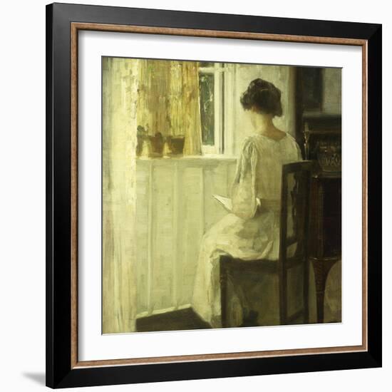 A Woman Reading in a Sunlit Interior-Carl Holsoe-Framed Giclee Print