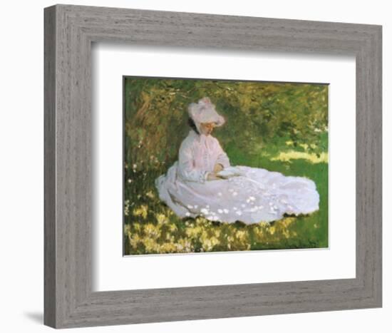 A Woman Reading-Claude Monet-Framed Art Print