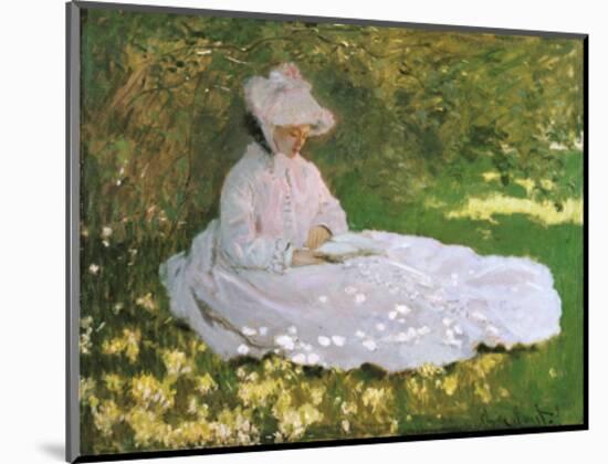 A Woman Reading-Claude Monet-Mounted Art Print