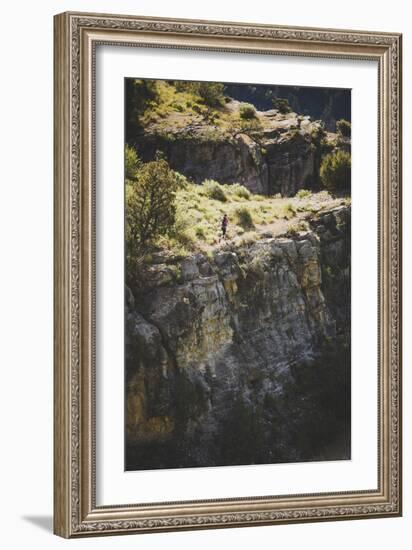 A Woman Running On The Wind Caves Trail, Logan Canyon, Utah-Louis Arevalo-Framed Photographic Print