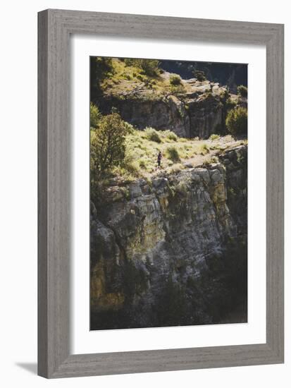 A Woman Running On The Wind Caves Trail, Logan Canyon, Utah-Louis Arevalo-Framed Photographic Print