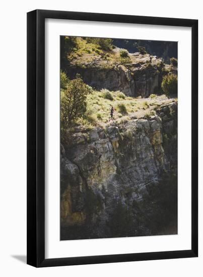 A Woman Running On The Wind Caves Trail, Logan Canyon, Utah-Louis Arevalo-Framed Photographic Print
