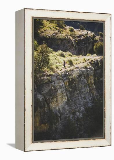 A Woman Running On The Wind Caves Trail, Logan Canyon, Utah-Louis Arevalo-Framed Premier Image Canvas