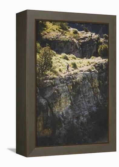 A Woman Running On The Wind Caves Trail, Logan Canyon, Utah-Louis Arevalo-Framed Premier Image Canvas