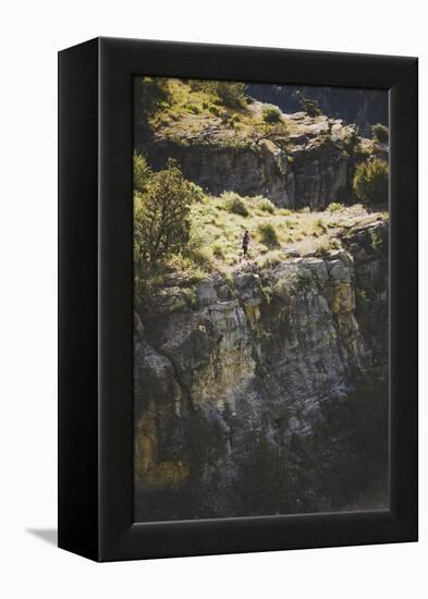 A Woman Running On The Wind Caves Trail, Logan Canyon, Utah-Louis Arevalo-Framed Premier Image Canvas