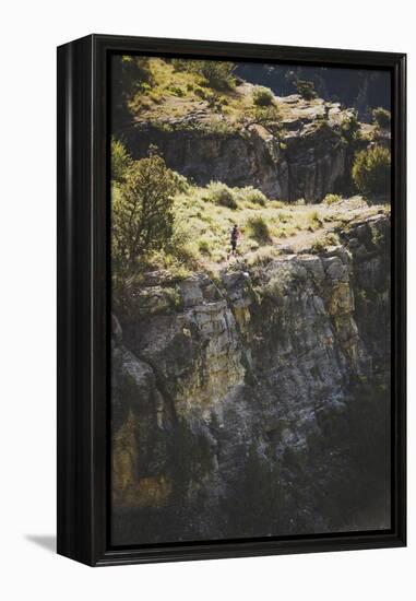 A Woman Running On The Wind Caves Trail, Logan Canyon, Utah-Louis Arevalo-Framed Premier Image Canvas