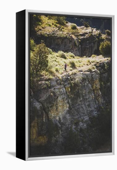 A Woman Running On The Wind Caves Trail, Logan Canyon, Utah-Louis Arevalo-Framed Premier Image Canvas