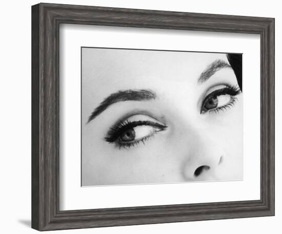 A Woman's Eyes with Typical Sixties Make-Up-null-Framed Photographic Print