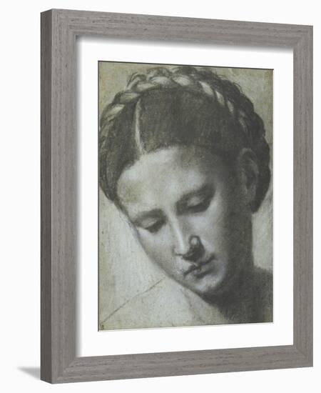 A Woman's Head with Braided Hair-Alessandro Bonvicino Moretto-Framed Giclee Print