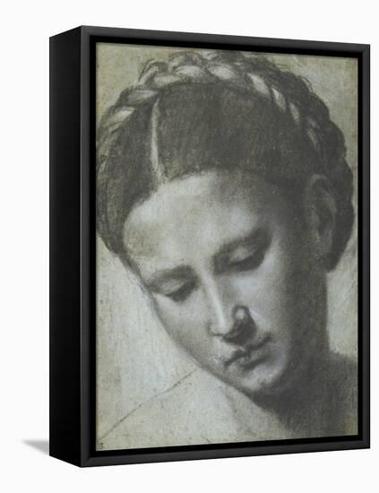 A Woman's Head with Braided Hair-Alessandro Bonvicino Moretto-Framed Premier Image Canvas