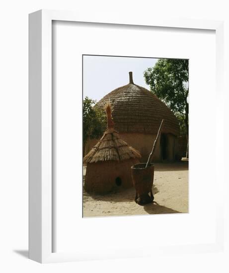 A woman's house with a granary in the foreground in a Hausa village compound-Werner Forman-Framed Giclee Print