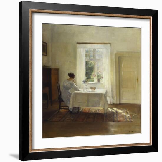 A Woman Seated at a Table by a Window-Carl Holsoe-Framed Giclee Print